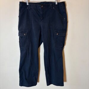 Duluth Trading Co Navy Blue Curvesetter Cargo Work Pants 16x29‎